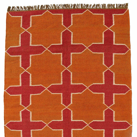 Handwoven Wool Jute Kilim Rug Dhurrie -Bohemian Style