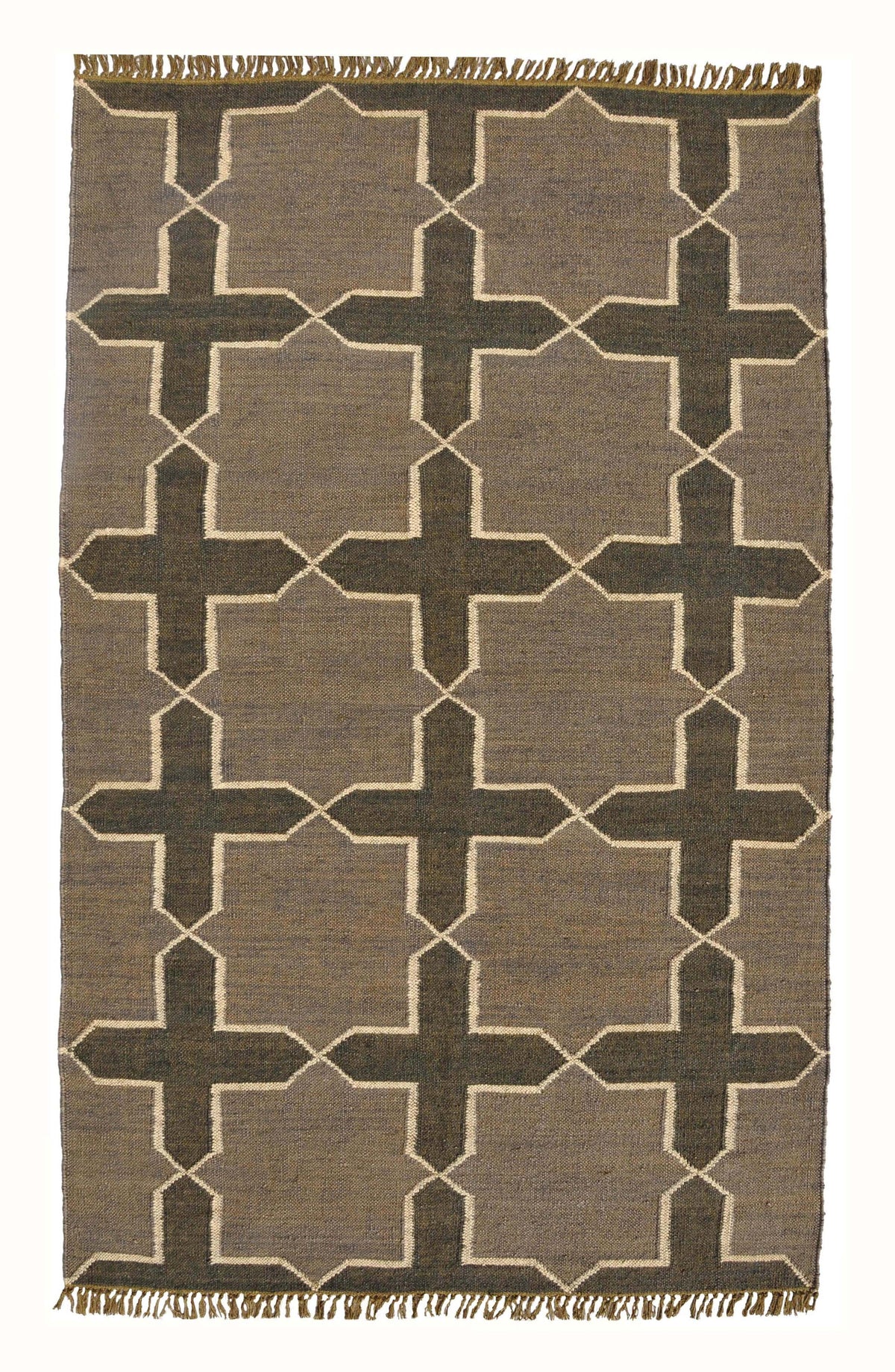 Handmade Wooljute Geometric Rug