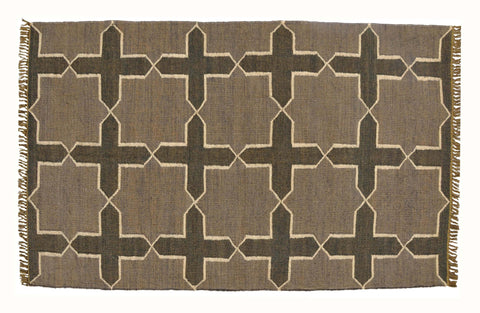 Handmade Wooljute Geometric Rug