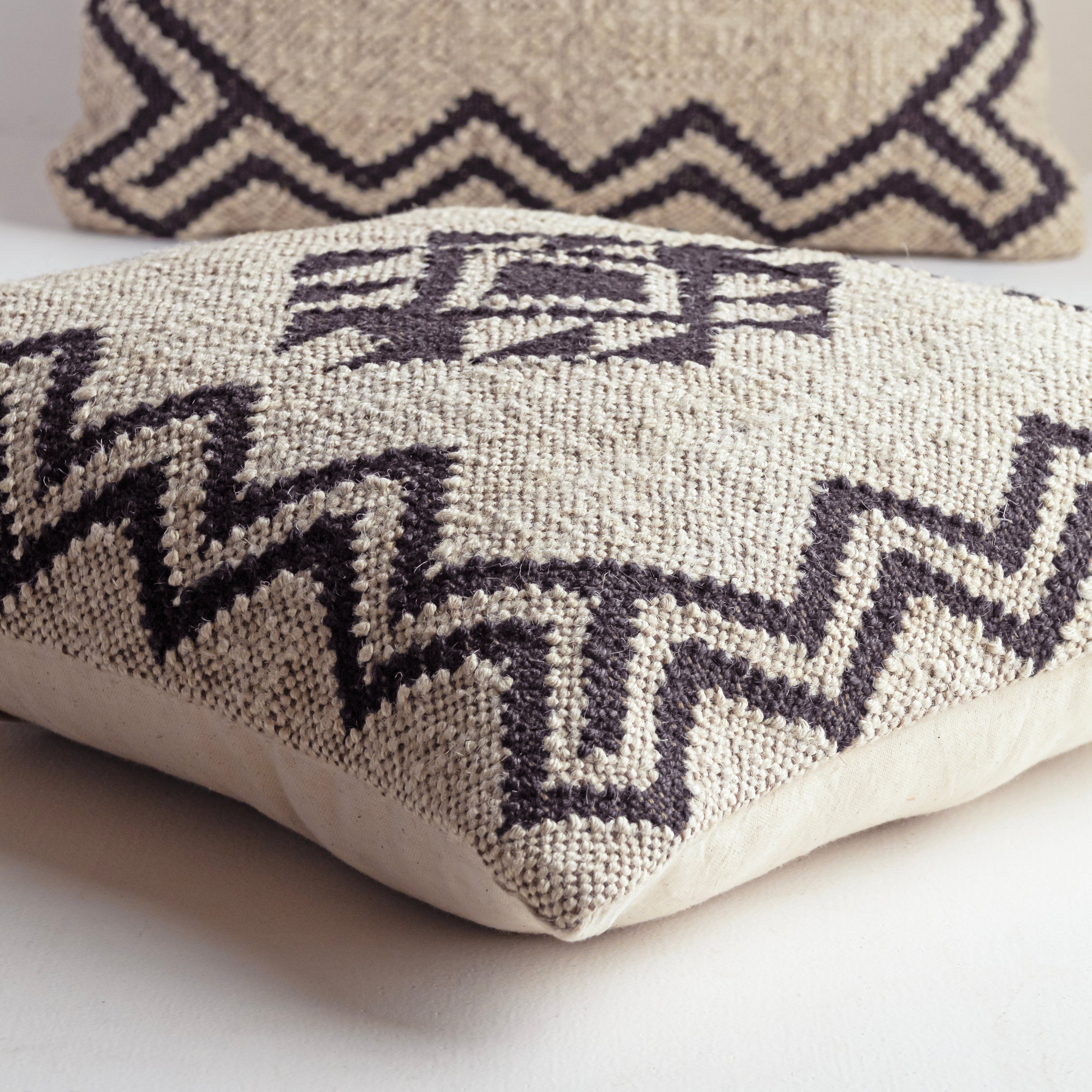 Aztec-Inspired Wool Jute Cushion Covers