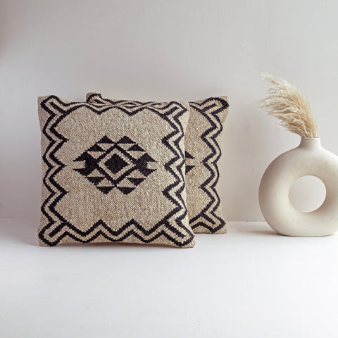 Aztec-Inspired Wool Jute Cushion Covers