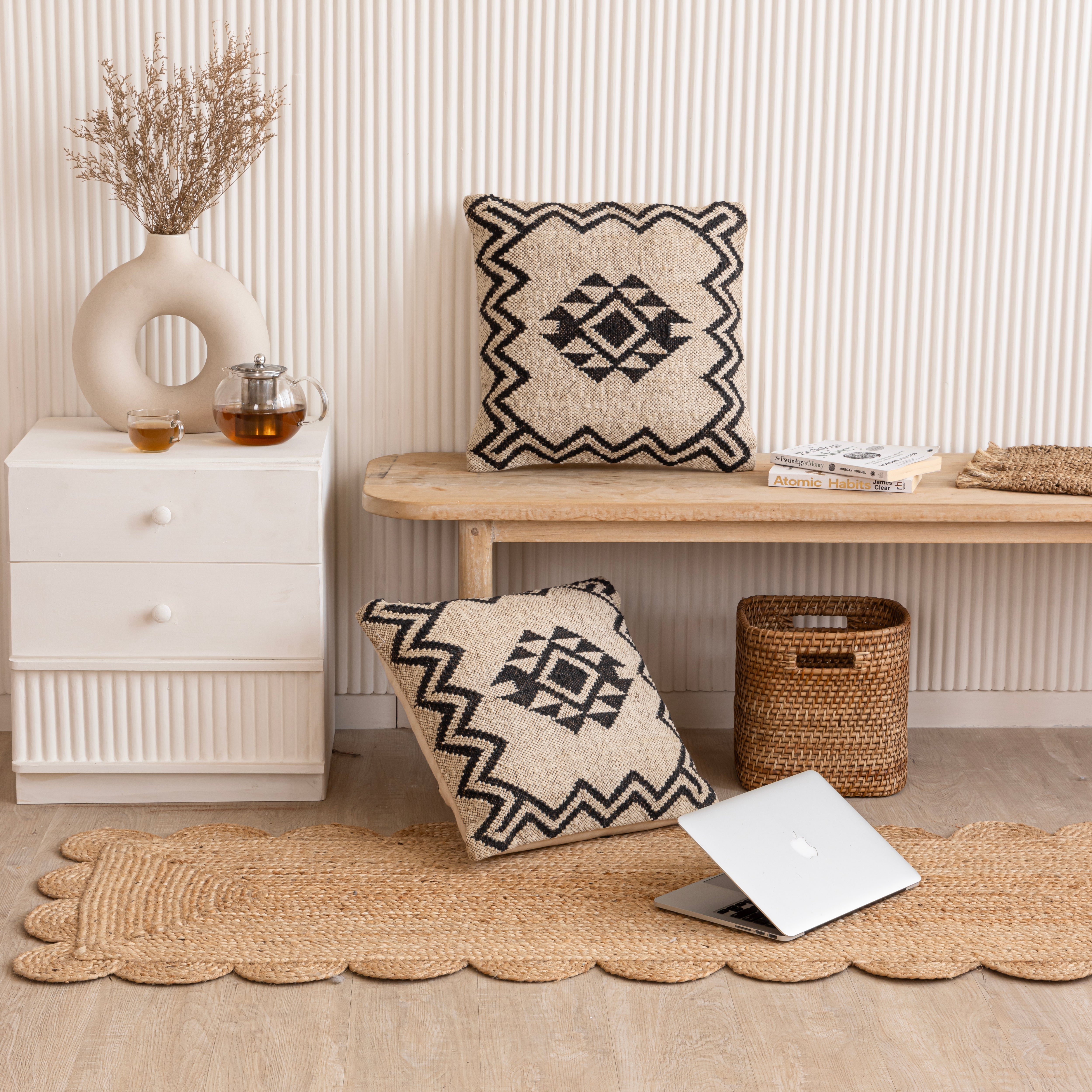 Aztec-Inspired Wool Jute Cushion Covers