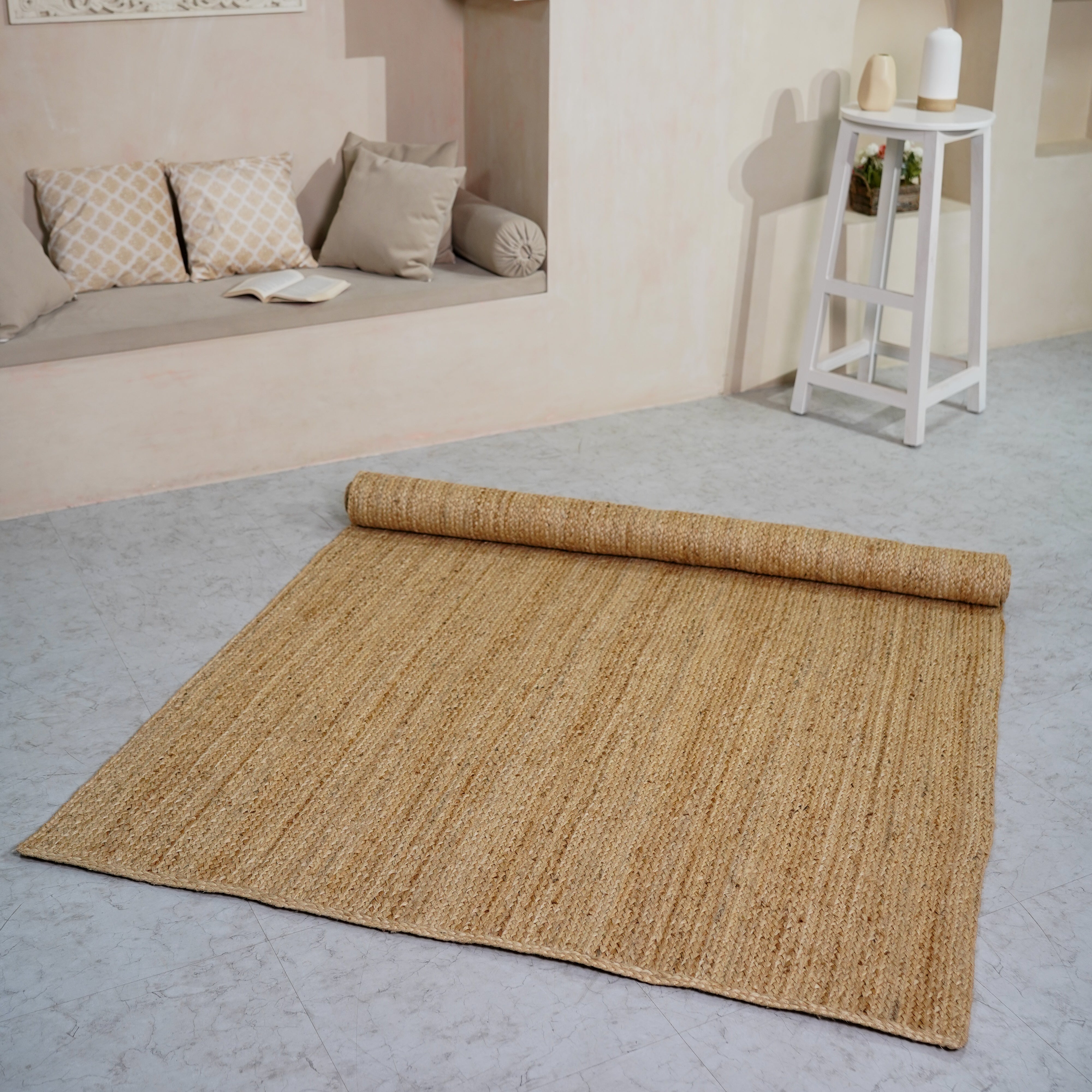 Natural Hemp Jute Rug – Handcrafted Braided Rug with Rustic Charm